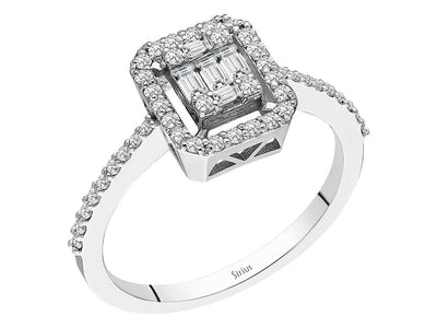 0.40 carat diamond baguette Emilia ring