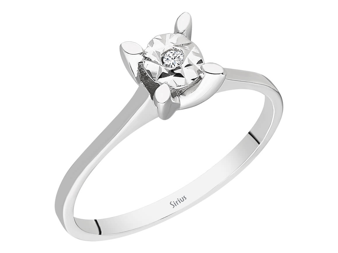 0,40 Karat Diamant Solitär Effekt Ring - handgefertigter Diamantschmuck aus Feingold | Sirius Diamant