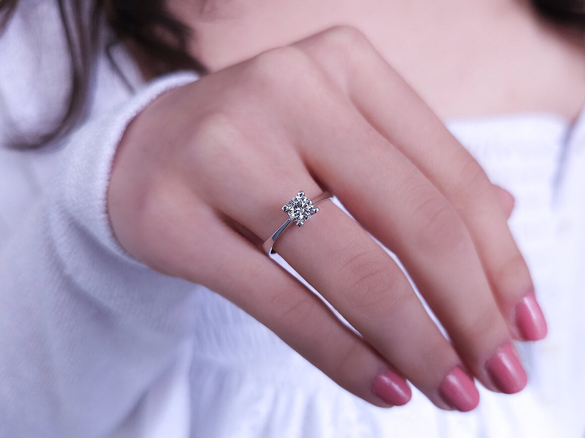 Bague solitaire en diamant de 0,41 carat