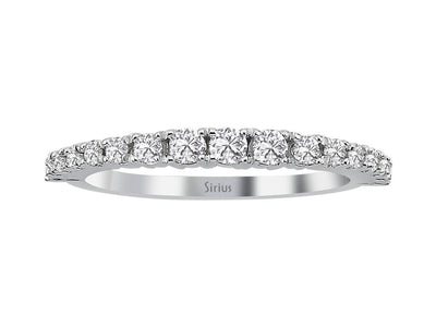 Bague demi-éternité en or blanc 14 carats avec diamant de 0,44 carat 