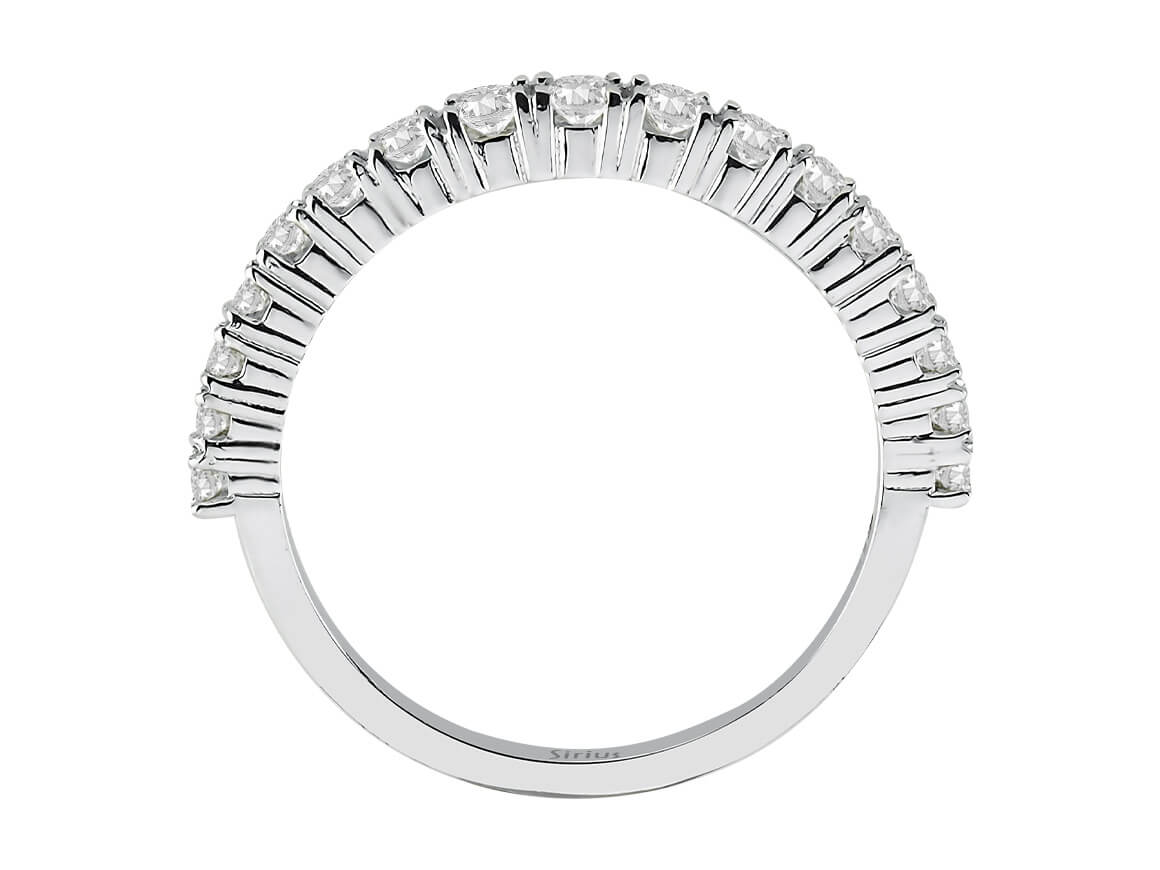 Bague demi-éternité en or blanc 14 carats avec diamant de 0,44 carat 