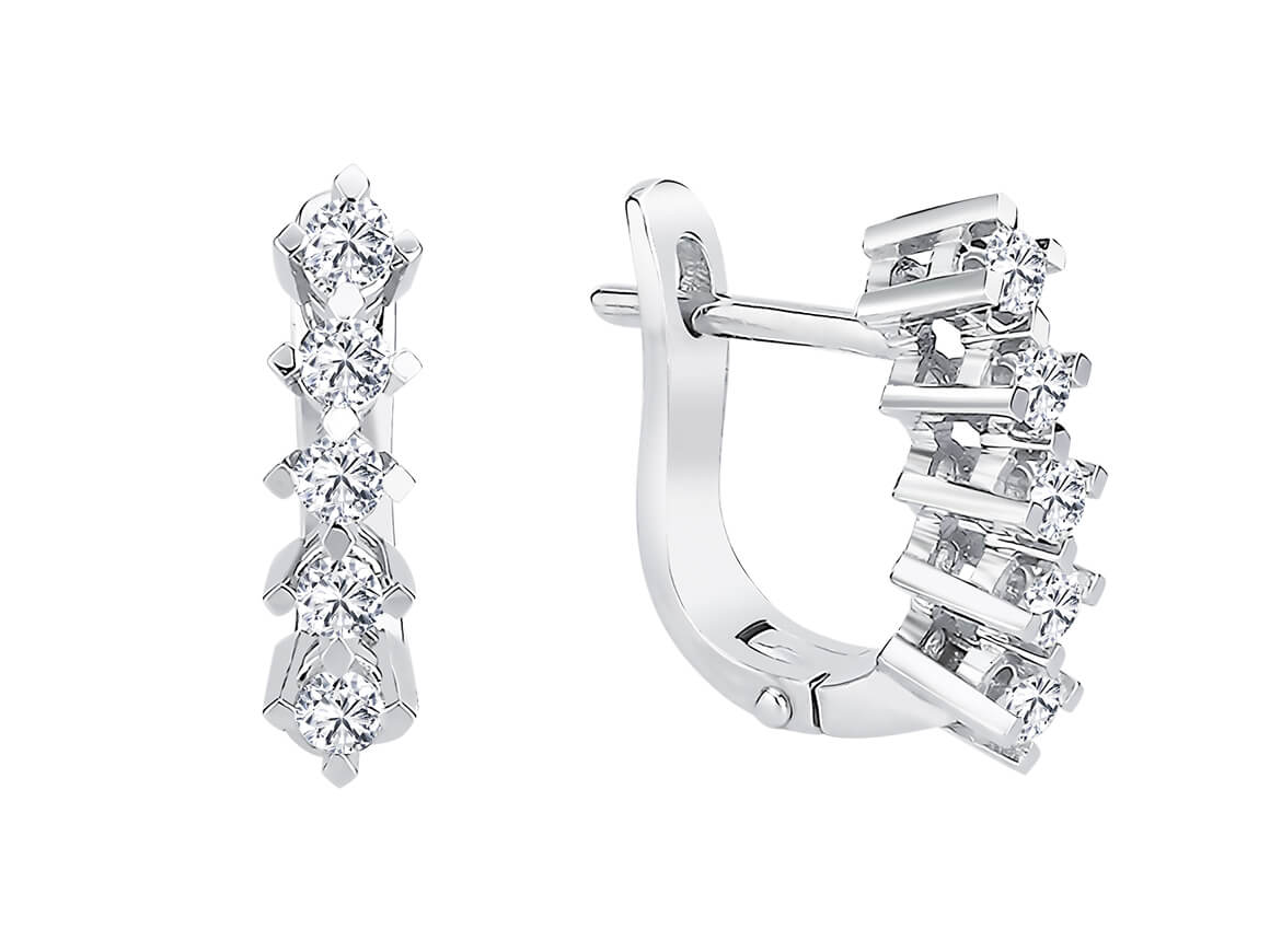 0,45 Karat Diamant 5 Stein Ohrringe - handgefertigter Diamantschmuck aus Feingold | Sirius Diamant