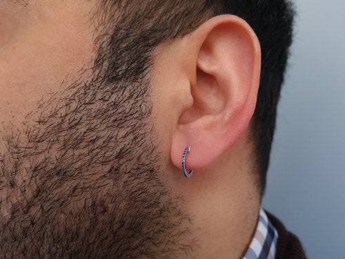 Sapphire stone ring men's earring