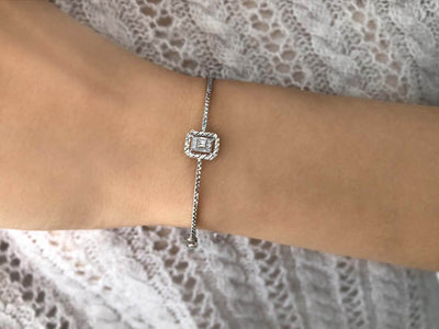 0.50 carat baguette diamond effect bracelet