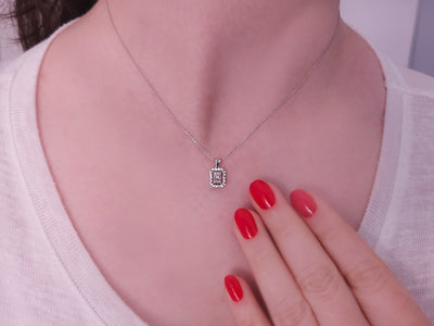 0.50 carat effect diamond baguette necklace