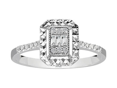 Bague baguette diamant effet 0,50 carat 