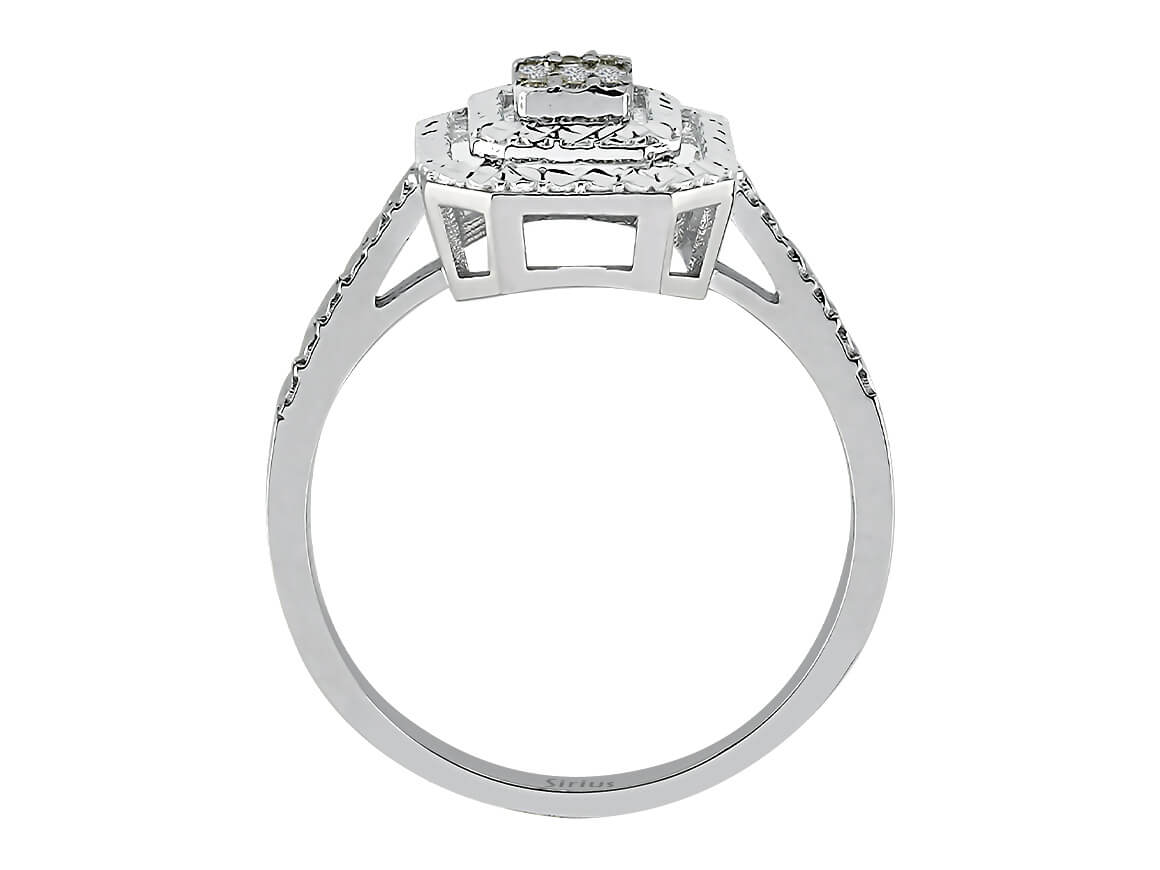 0,50 Karat Diamant Effekt Baguette Ring in Weißgold - handgefertigter Diamantschmuck aus Feingold | Sirius Diamant