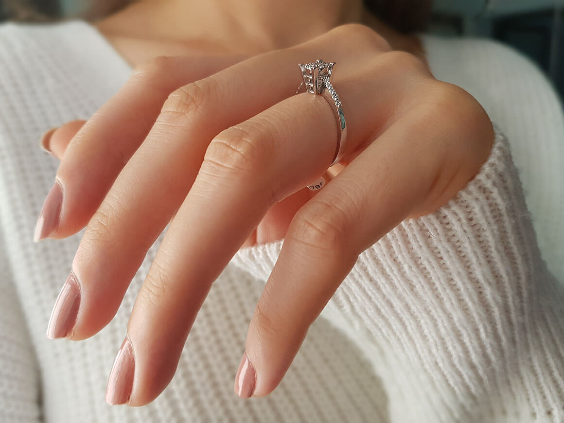0.50 carat effect diamond solitaire ring
