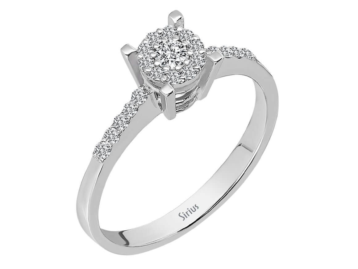 0,50 Carat Effekt Diamant Solitärring - handgefertigter Diamantschmuck aus Feingold | Sirius Diamant