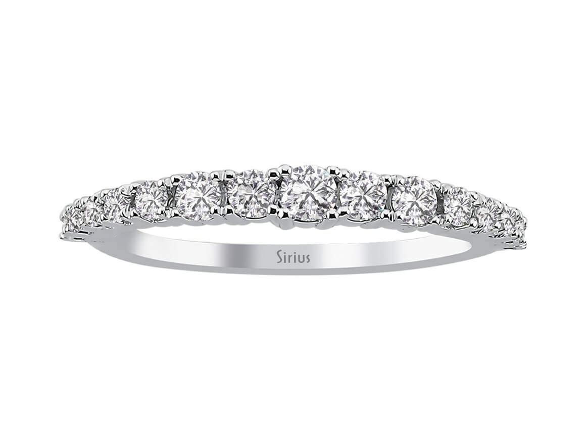 0,50 Karat Diamanten Halb-Ewigkeit-Ring in 14K Weißgold - handgefertigter Diamantschmuck aus Feingold | Sirius Diamant