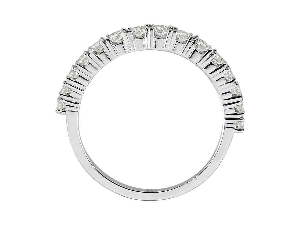 0,50 Karat Diamanten Halb-Ewigkeit-Ring in 14K Weißgold - handgefertigter Diamantschmuck aus Feingold | Sirius Diamant
