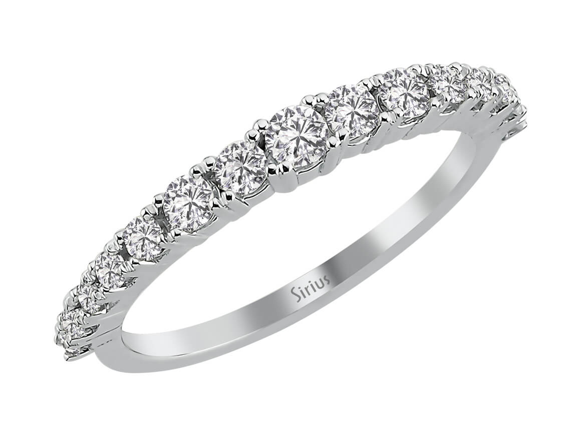 0,50 Karat Diamanten Halb-Ewigkeit-Ring in 14K Weißgold - handgefertigter Diamantschmuck aus Feingold | Sirius Diamant