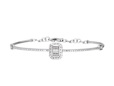 0.50 carat baguette diamond effect bracelet