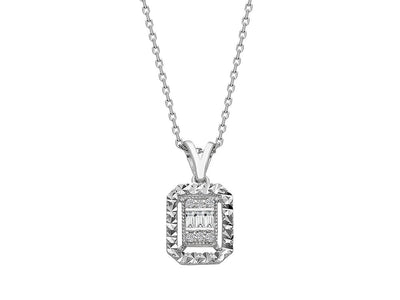 0.50 carat effect diamond baguette necklace