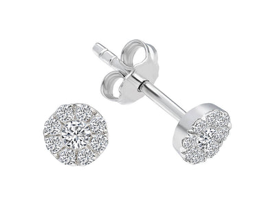 Total 0.16 carat 9 diamond earrings
