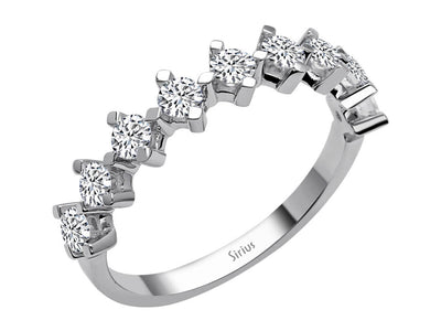 0.72 carat diamond half-round ring