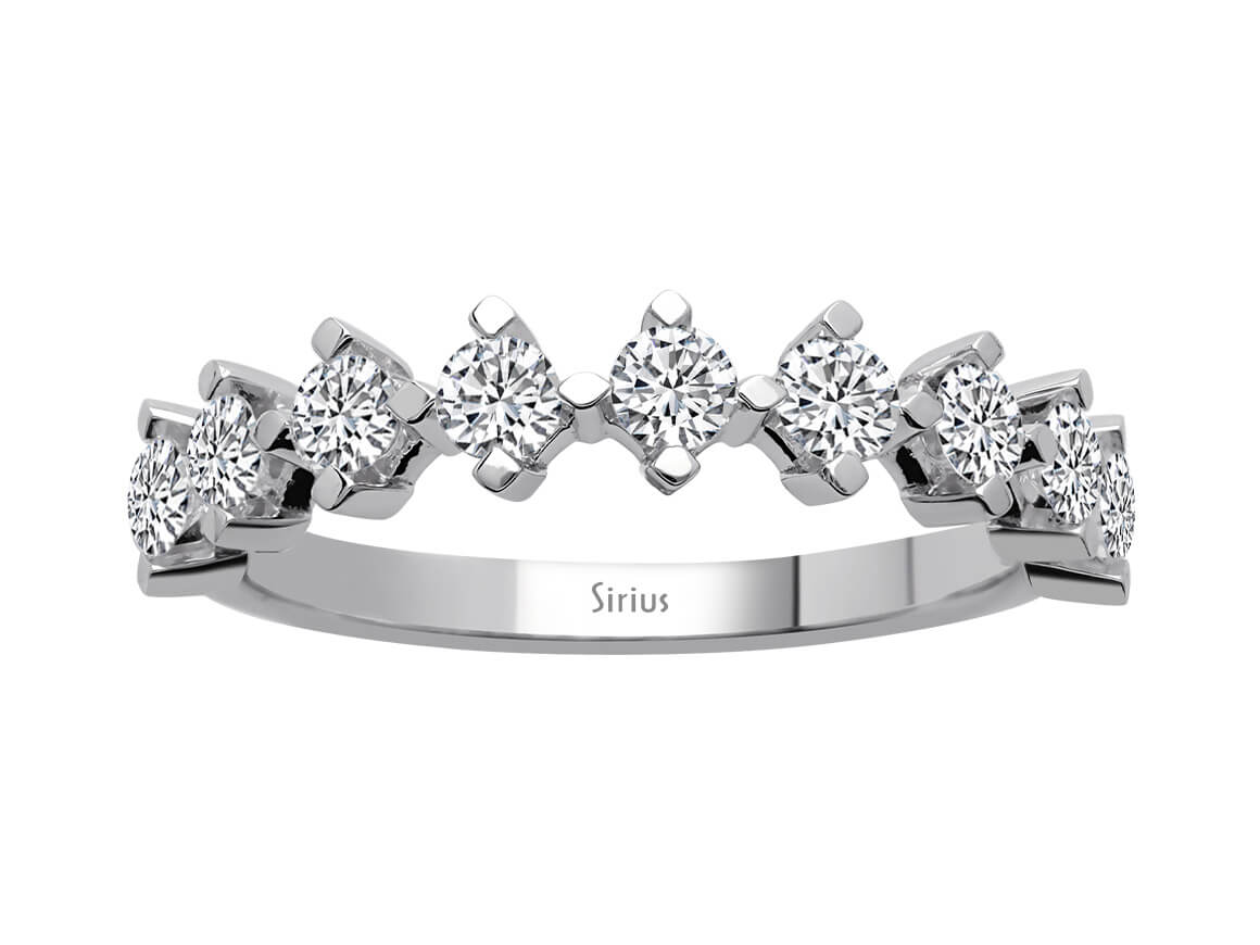 0.72 carat diamond half-round ring