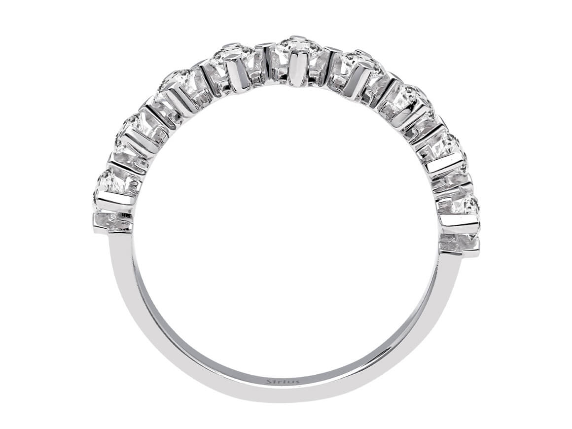 0.72 carat diamond half-round ring