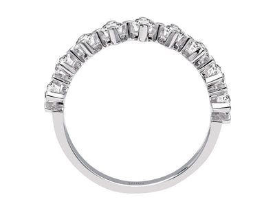 0.72 carat diamond half-round ring