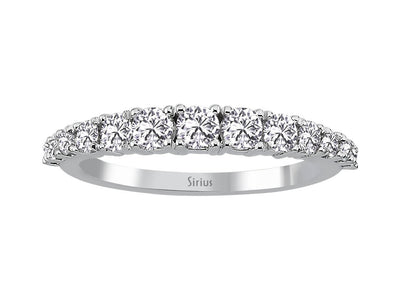 Bague demi-éternité en or blanc 14 carats avec diamant de 0,77 carat 