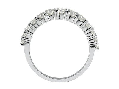 Bague demi-éternité en or blanc 14 carats avec diamant de 0,77 carat 