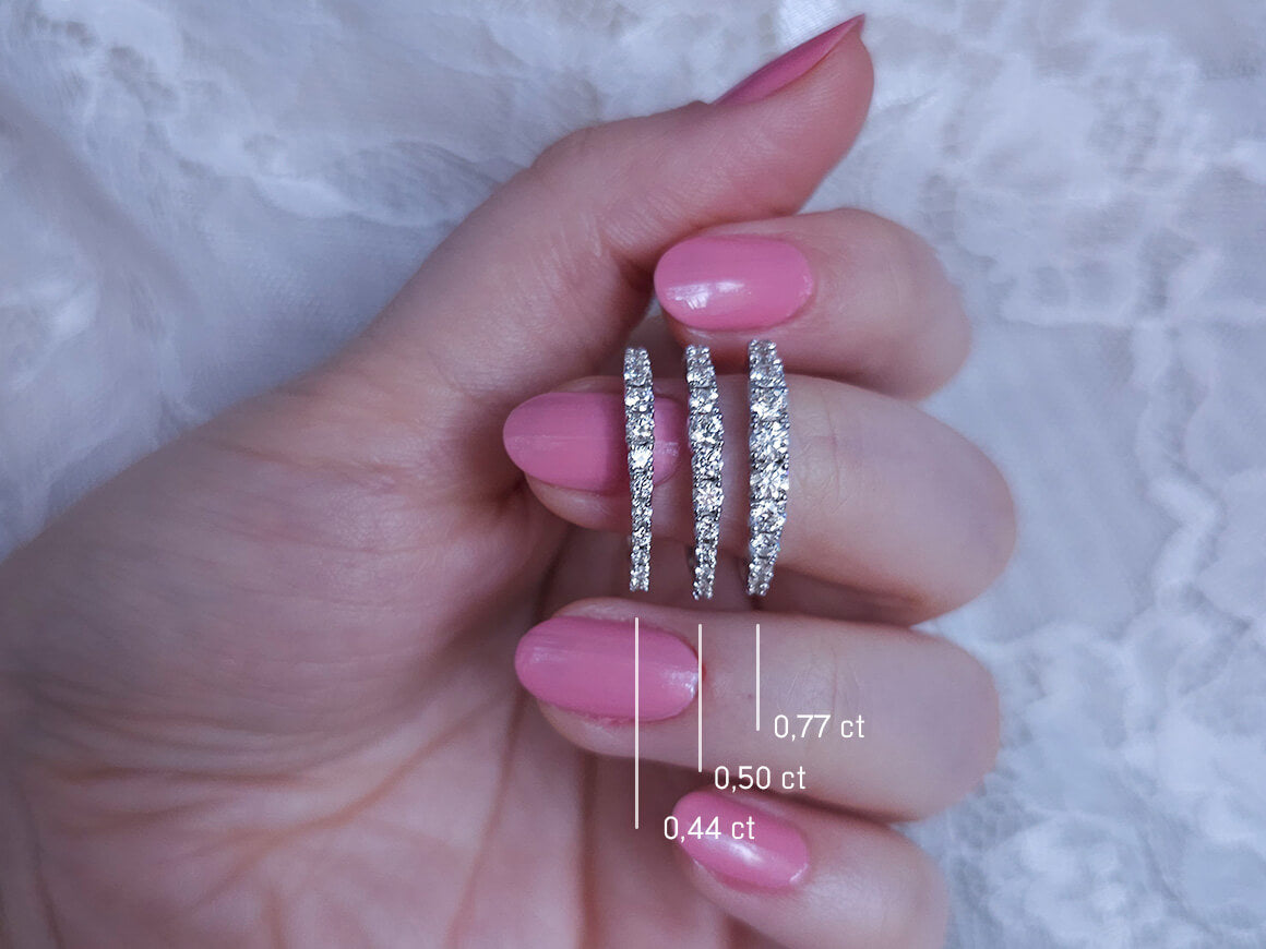 0,77 Karat Diamanten Halb-Ewigkeit-Ring in 14K Weißgold