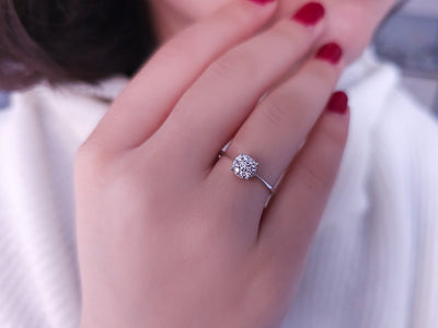 0.80 carat diamond ring in a solitaire look