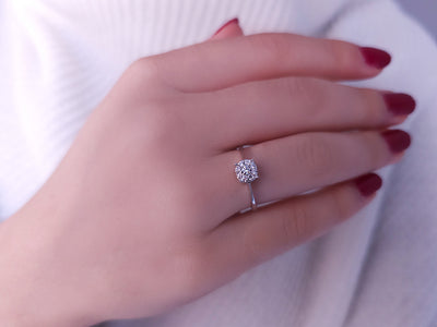 0.80 carat diamond ring in a solitaire look