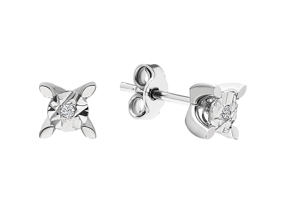 0,80 Karat Effekt Diamant Solitär Ohrringe - handgefertigter Diamantschmuck aus Feingold | Sirius Diamant