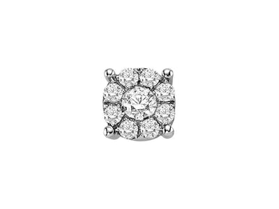 0.30 carat 9 diamond men's stud earrings in 8K white gold