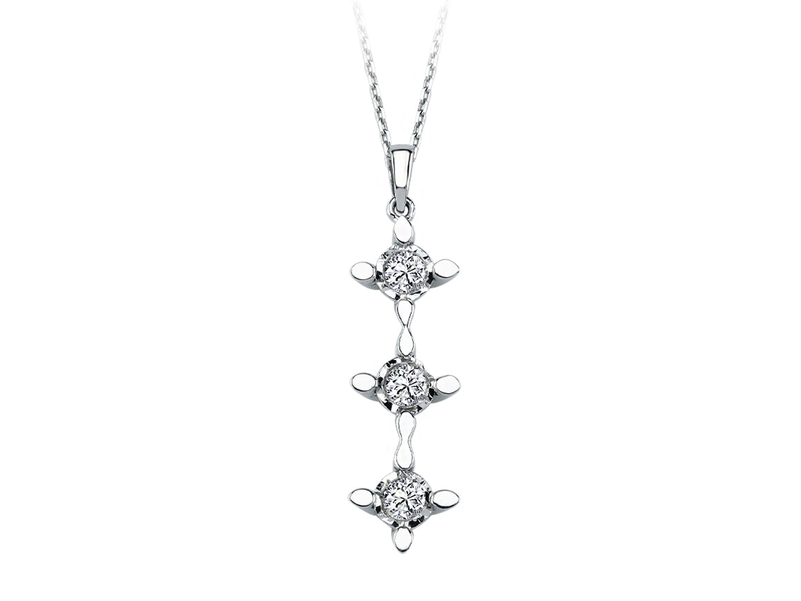 Large Tria necklace with 1 carat diamonds