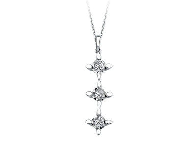 Large Tria necklace with 1 carat diamonds