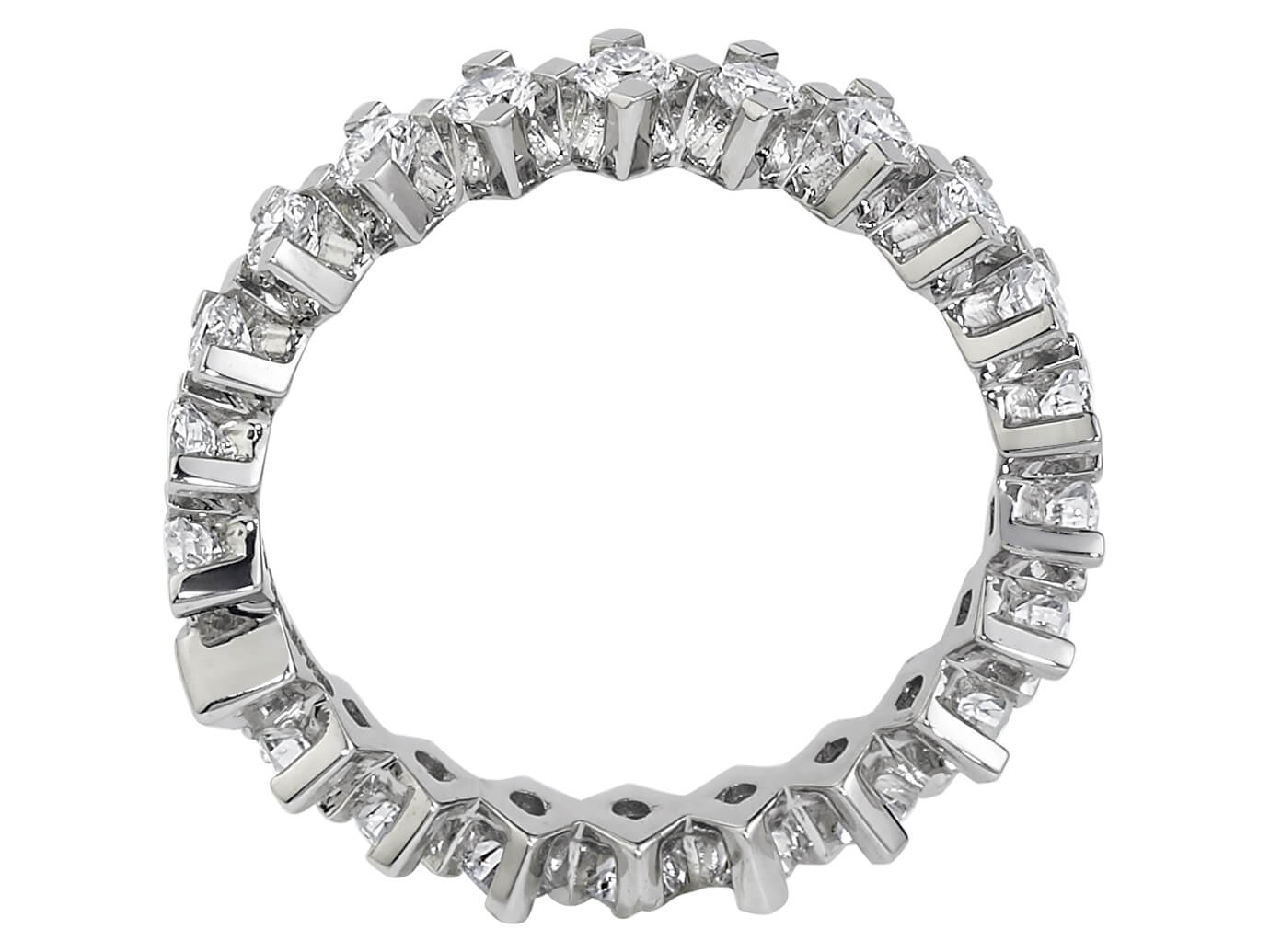 1 Karat rundum Brillant Diamant Allianz Ring 585er 14 Karat Weißgold - handgefertigter Diamantschmuck aus Feingold | Sirius Diamant