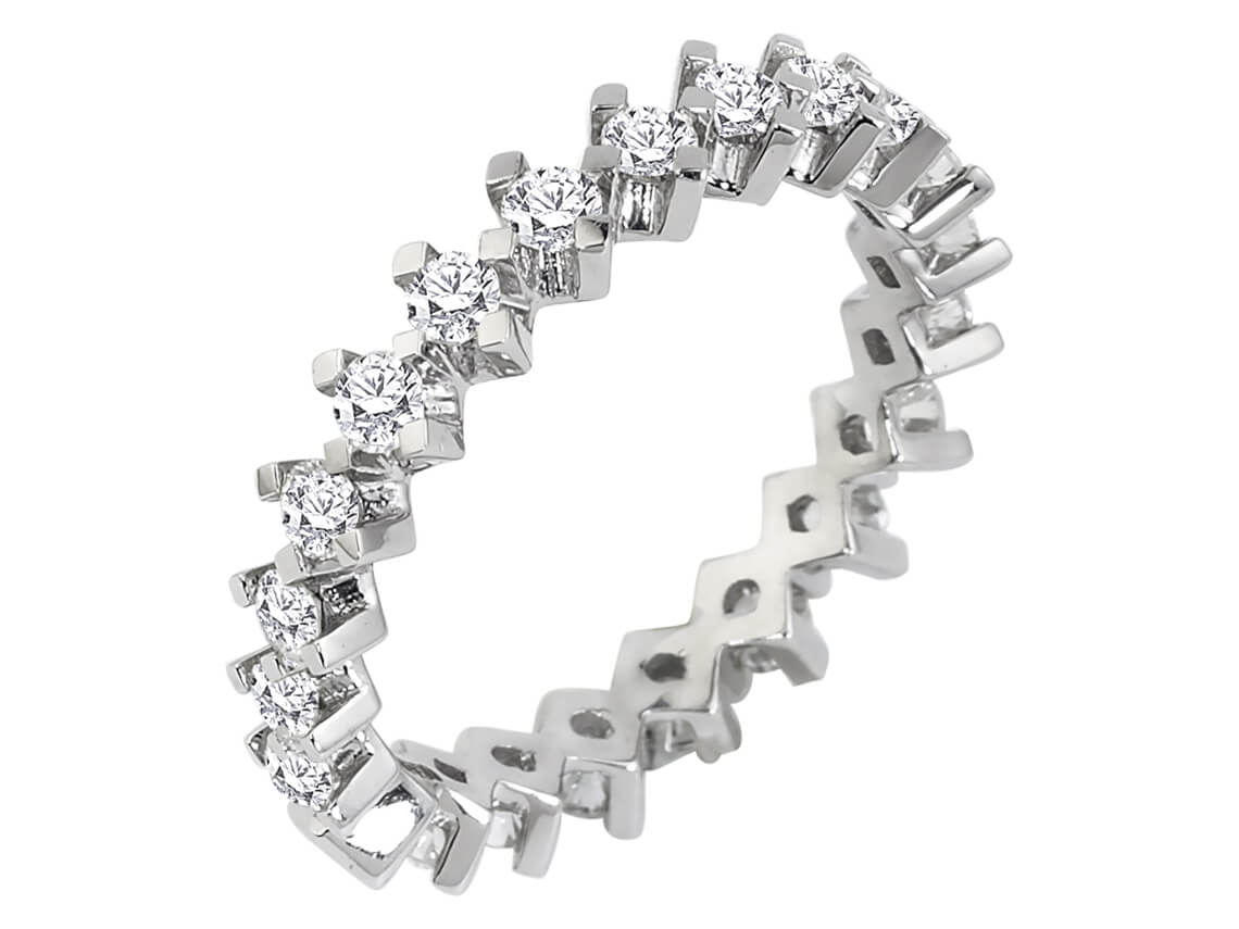 1 Karat rundum Brillant Diamant Allianz Ring 585er 14 Karat Weißgold - handgefertigter Diamantschmuck aus Feingold | Sirius Diamant