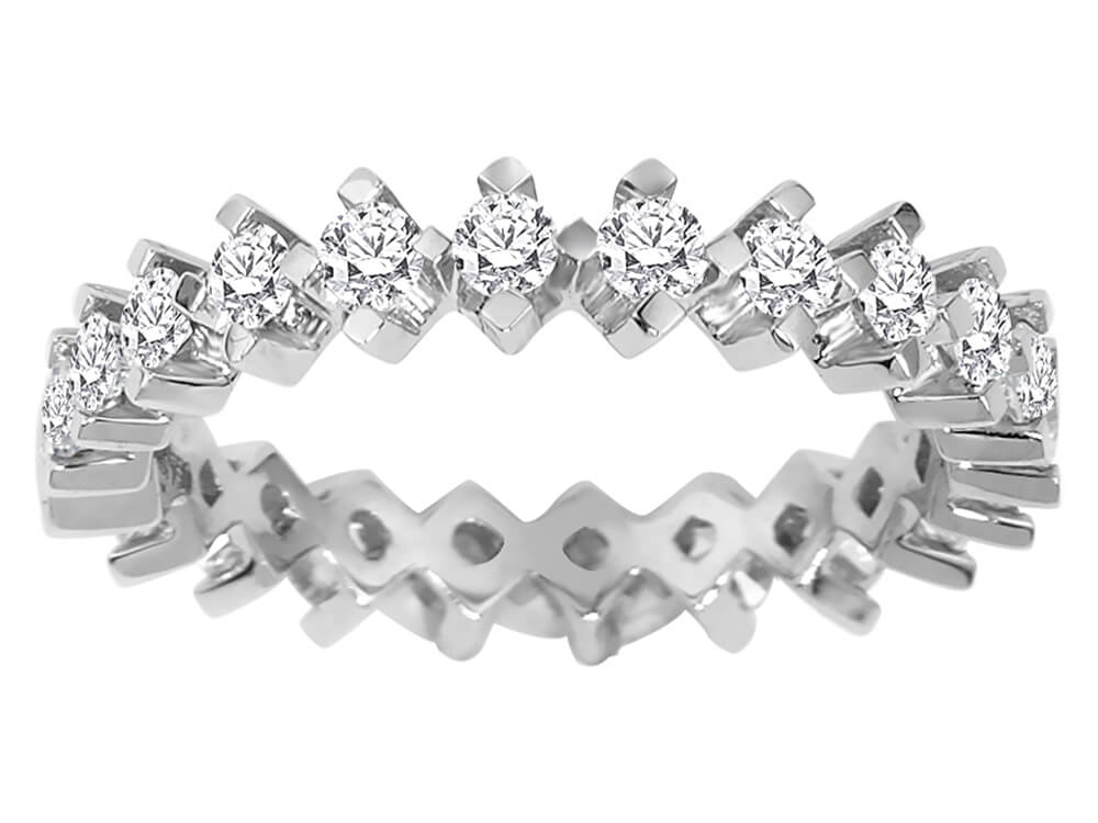 1 Karat rundum Brillant Diamant Allianz Ring 585er 14 Karat Weißgold - handgefertigter Diamantschmuck aus Feingold | Sirius Diamant
