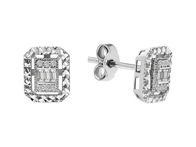 1.00 carat effect diamond baguette earrings