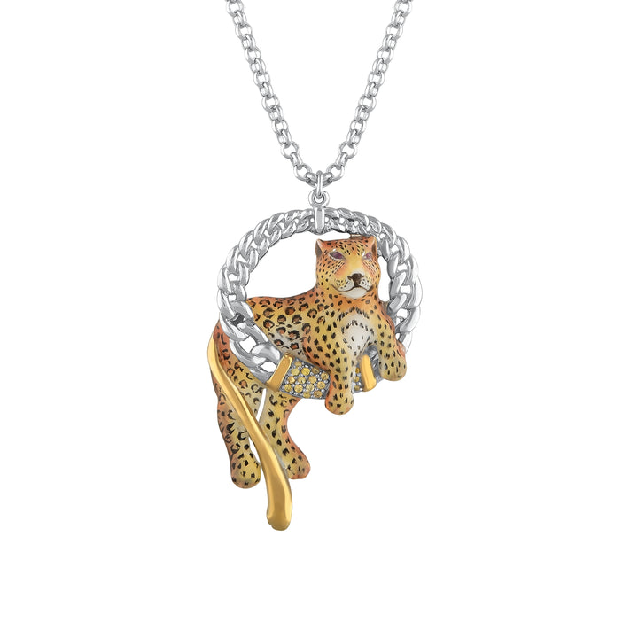 Leopard Halskette - handgefertigter Diamantschmuck aus Feingold | Sirius Diamant