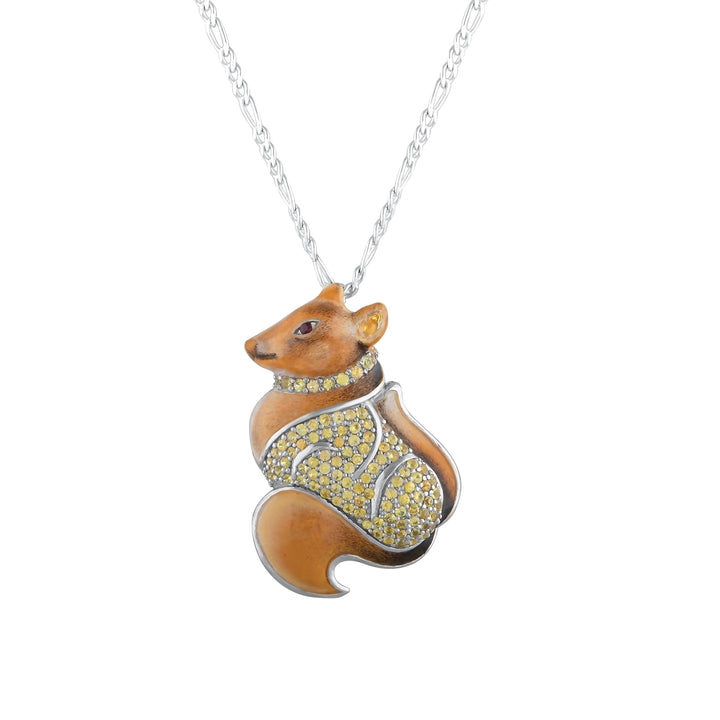 Squirrel-shaped necklace – Handmade