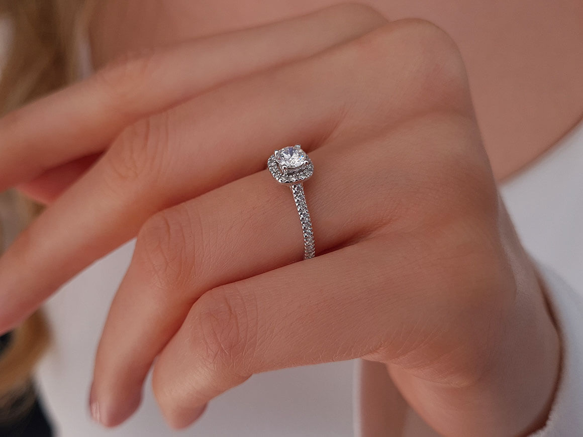 1.25 Carat Princess Cut Diamond Effect Solitaire Ring