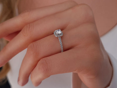 1.25 Carat Princess Cut Diamond Effect Solitaire Ring