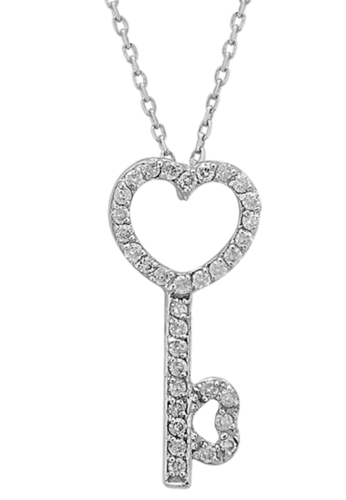 Herzensgeschenk Schlüssel Diamantanhänger - handgefertigter Diamantschmuck aus Feingold | Sirius Diamant