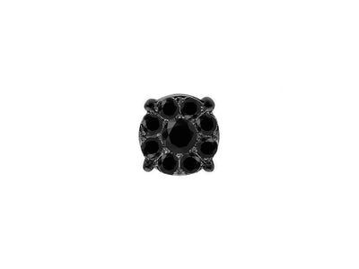 0.33 total carat black diamond men's earring in 8 K white gold