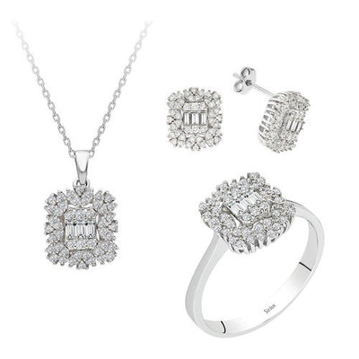 Vega Stern Baguette Diamant Schmuckset in 14 K