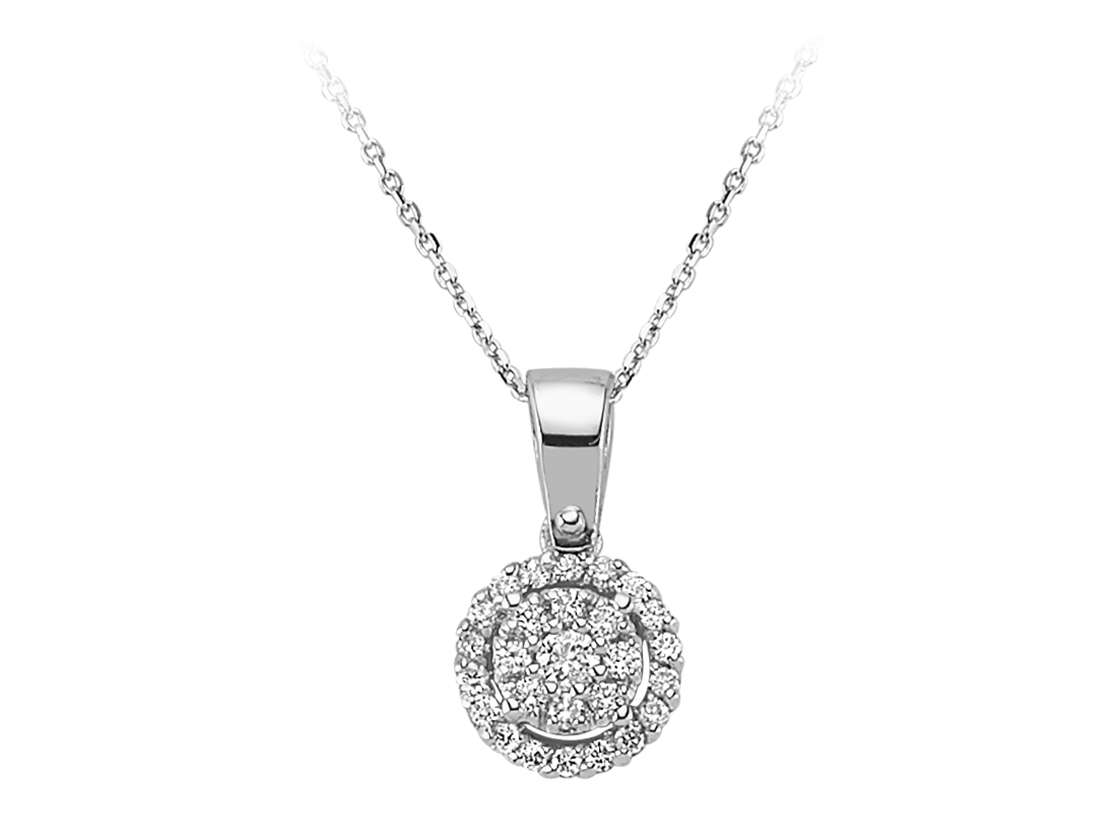 1,50 Karat Diamant Effekt Nimbus Collier - handgefertigter Diamantschmuck aus Feingold | Sirius Diamant