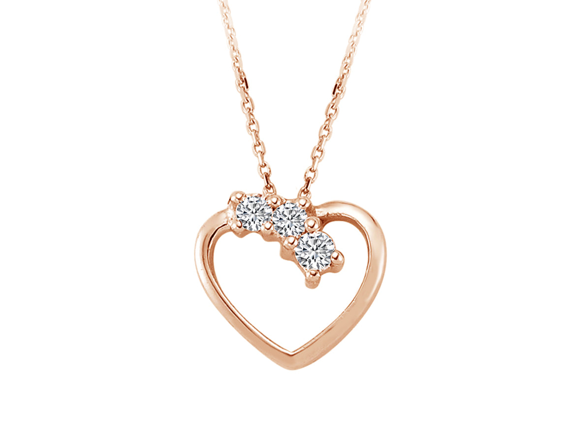 Diamant Tria Stein Herz Collier – handgefertigter Diamantschmuck aus Feingold | Sirius Diamant