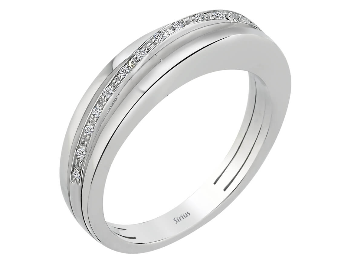 0.07 total carat diamond half-round alliance in 585 14 carat white gold