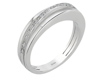 0.07 total carat diamond half-round alliance in 585 14 carat white gold