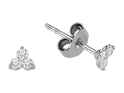 G color 0.19 carat diamond trio earrings in 585 14 carat white gold