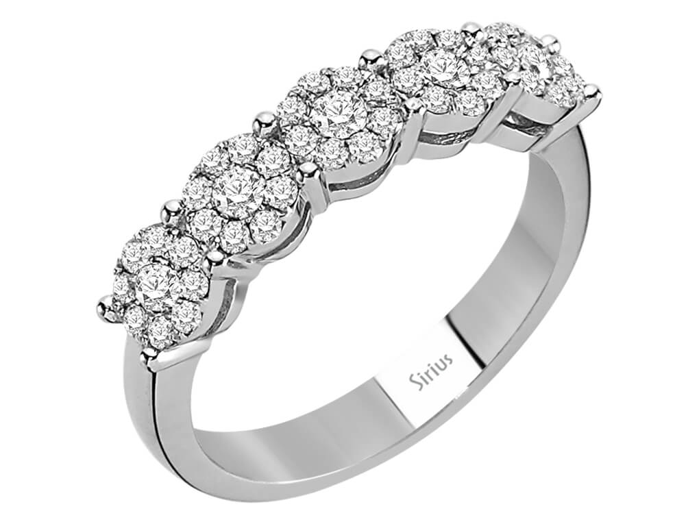 2,00 Karat Diamant Effekt 5 Diamanten Allianz - handgefertigter Diamantschmuck aus Feingold | Sirius Diamant
