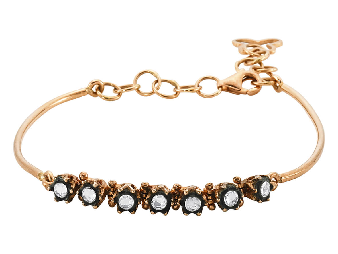 0,27 Karat 7-Stein-Diamant-Armband - handgefertigter Diamantschmuck aus Feingold | Sirius Diamant